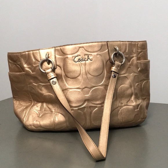 Coach Embossed Gold Purse - Picture 2 of 16